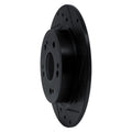 R1 16-16 Honda CR-Z Rear Right Drilled & Slotted Black Brake Rotor