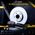R1 Concepts Brake Rotor- Carbon Coated with Ceramic Pads Hdw Fits Mazda 3