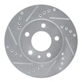R1 82-90 Volvo 760 Series Front Left Drilled & Slotted Silver Brake Rotor
