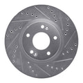 R1 2007-2009 Hyundai Santa Fe Front Right Drilled & Slotted Silver Brake Rotor