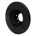 R1 96-03 BMW 528I Front Left Drilled & Slotted Black Brake Rotor