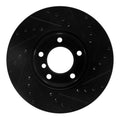 R1 96-03 BMW 528I Front Left Drilled & Slotted Black Brake Rotor