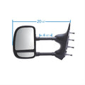 0211 FORD ECONOLINE LH MANUAL FOLDAWAY OE MIRROR TEXTURED BLACK EXTENDABLE TOWI