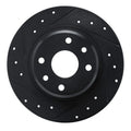 R1 90-93 Asuna SUNFIRE Rear Left Drilled & Slotted Black Brake Rotor
