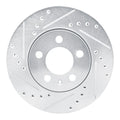 R1 03-18 Volkswagen Polo (Mexico) Front Left Drilled & Slotted Silver Brake Rotor