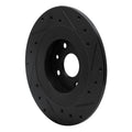 R1 01-05 Mazda Miata Rear Left Drilled & Slotted Black Brake Rotor