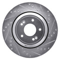 DFC 18-23 Genesis G70 Rear Right Drilled & Slotted Silver Brake Rotor