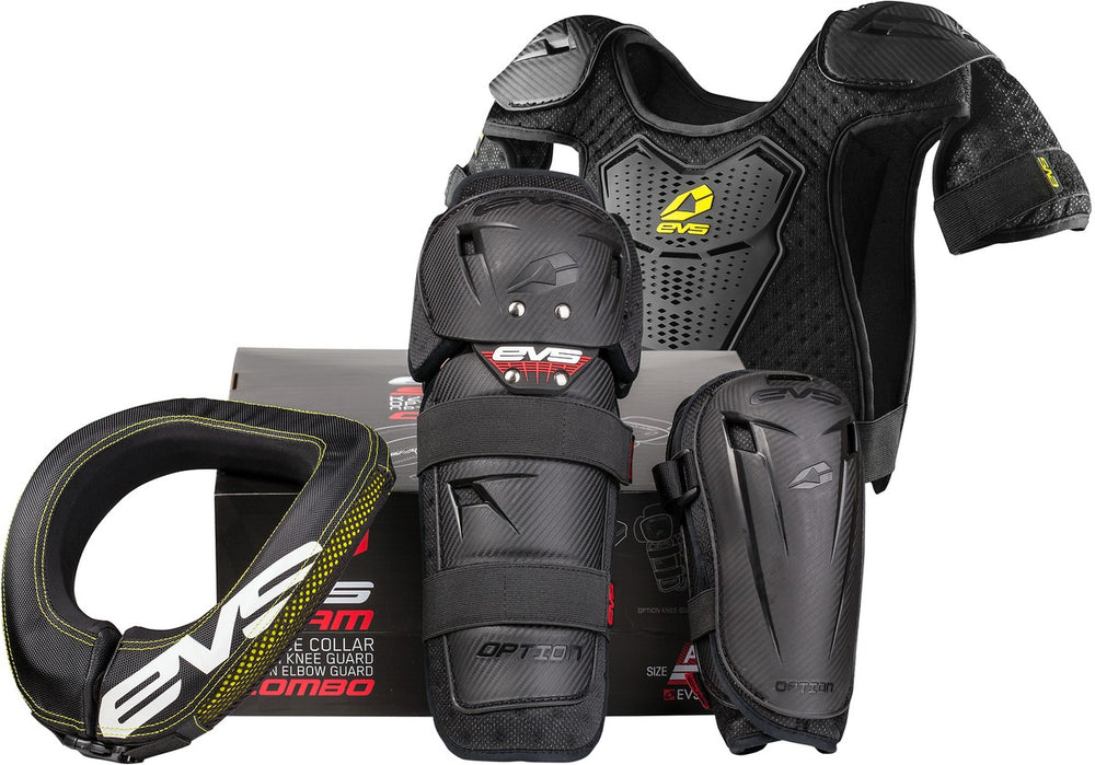 EVS Slam Combo(Option Knee/ Option Elbow/ R2 Collar/Bantam Deflector) Black - Youth