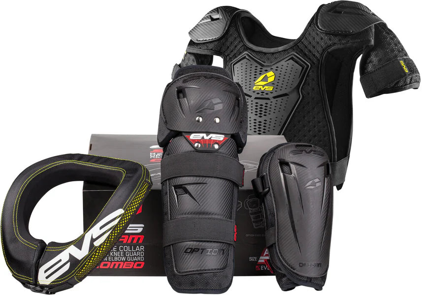 EVS Slam Combo(Option Knee/ Option Elbow/ R2 Collar/ Bantam Deflector) Black - Mini