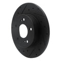 R1 94-04 Infiniti I30 Rear Left Drilled & Slotted Black Brake Rotor