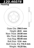Centric Mitsubishi Front Performance Rotor