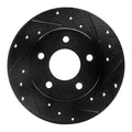 R1 88-92 Dodge Monaco Rear Right Drilled & Slotted Black Brake Rotor