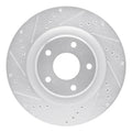 R1 05-13 Cadillac XLR Front Left Drilled & Slotted Silver Brake Rotor