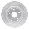 R1 05-13 Cadillac XLR Front Left Drilled & Slotted Silver Brake Rotor
