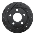 R1 99-02 Audi A6 Quattro Rear Left Drilled & Slotted Black Brake Rotor