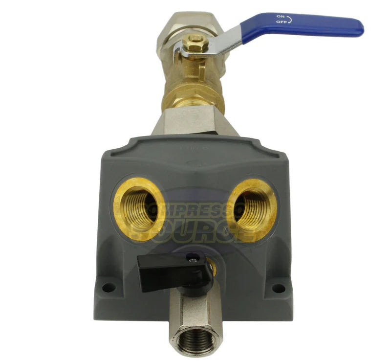 MAXLINE DUAL PORT OUTLET W/ SHUTOFF VALVE 1IN TUBNG INLET X 1/2IN FEMALE NPT