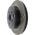 R1 08-20 Subaru WRX Rear Left Drilled & Slotted Black Brake Rotor