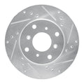 R1 92-96 Honda Prelude Front Right Drilled & Slotted Silver Brake Rotor