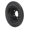 R1 07-19 BMW X5 Rear Left Drilled & Slotted Black Brake Rotor