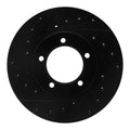 R1 79-83 Toyota Pickup Front Left Drilled & Slotted Black Brake Rotor