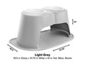WeatherTech Pet Feeding System Double High 96oz 14in. Poly Bowl - Light Grey