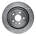 R1 16-24 Cadillac ATS Rear Left Drilled & Slotted Silver Brake Rotor