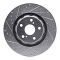 DFC 09-15 Toyota Venza Front Left Drilled & Slotted Silver Brake Rotor