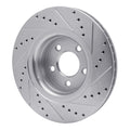 DFC 15-20 Ford Mustang Front Left Drilled & Slotted Silver Brake Rotor