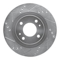 R1 Concepts Brake Rotor Drilled and Slotted Silver Fits Mitsubishi i-MiEV