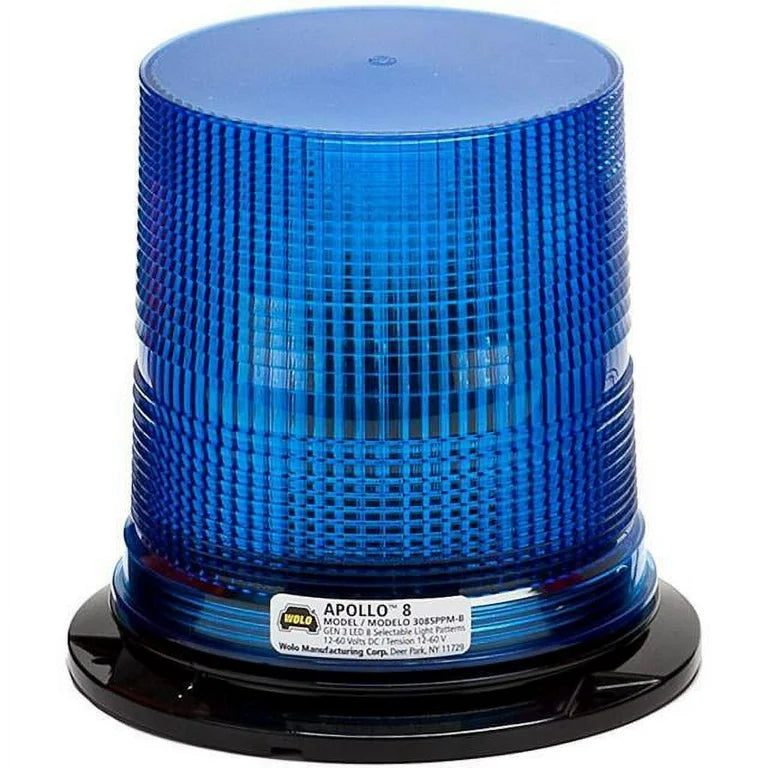 APOLLO 8 BLUE LENS LED TECHNOLOGY(8)CHANGEABLE SUPER BRIGHT WARNING LIGHT PATTERNS