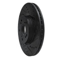 R1 02-15 Acura ILX Front Right Drilled & Slotted Black Brake Rotor