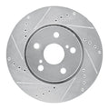 R1 18-22 Toyota C-HR Front Left Drilled & Slotted Silver Brake Rotor
