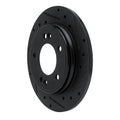 R1 17-25 Hyundai Elantra Rear Right Drilled & Slotted Black Brake Rotor