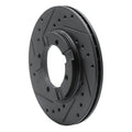 R1 83-91 Dodge COLT Front Left Drilled & Slotted Black Brake Rotor