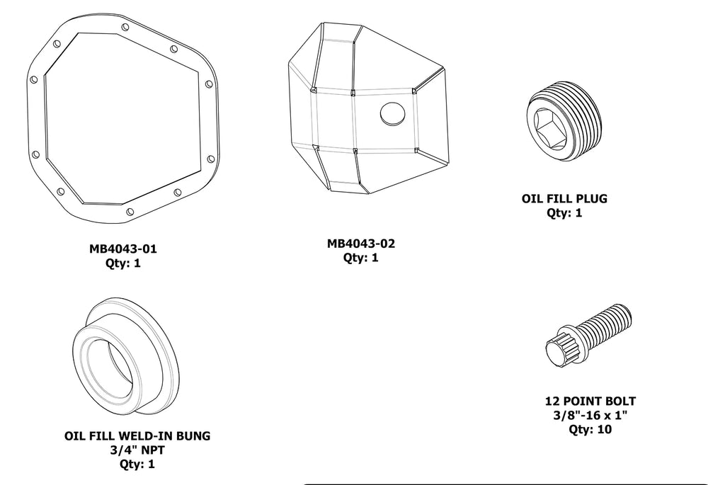 Motobilt differential cover