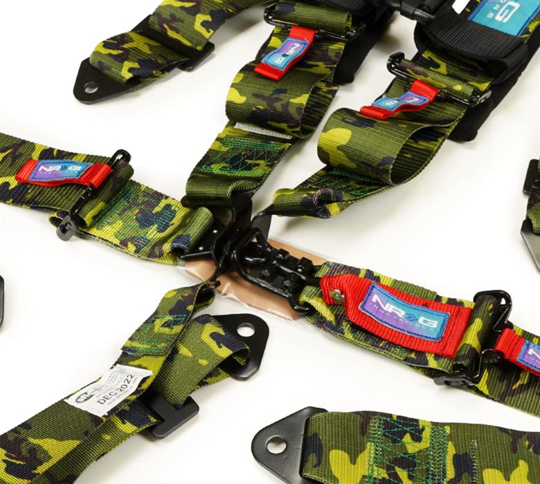 NRG SFI 16.1 5PT 3in Seat Belt Harness with Pads / Latch Link - Camo