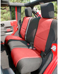 ~(6 lbs. 25X5X3)~ Seat Cover Rear Neoprene Black Red 07-18 Jeep Wrangler JKU