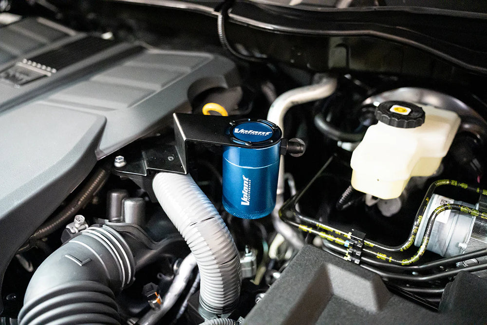 Volant Performance 3 oz. aluminum oil catch can with mounting bracket