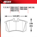 Hawk (Various) Audi / Peugeot / Volkswagen Ceramic Street Rear Brake Pads