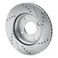 R1 Concepts Brake Rotor Drilled and Slotted Silver Fits Nissan Tiida