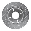 R1 Concepts Brake Rotor Drilled and Slotted Silver Fits Nissan Tiida