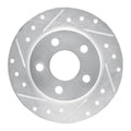 DFC 93-05 Ford Taurus (Excl SHO) Rear Left Drilled & Slotted Silver Brake Rotor