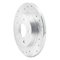 DFC 93-05 Ford Taurus (Excl SHO) Rear Left Drilled & Slotted Silver Brake Rotor