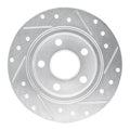 DFC 93-05 Ford Taurus (Excl SHO) Rear Left Drilled & Slotted Silver Brake Rotor