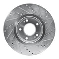 R1 04-11 Hyundai AZERA Front Left Drilled & Slotted Silver Brake Rotor