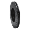 R1 2016-2025 Honda Civic Coupe Front Right Drilled & Slotted Black Brake Rotor