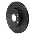 R1 2016-2025 Honda Accord Coupe Front Left Drilled & Slotted Black Brake Rotor