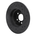R1 00-06 BMW X5 Rear Left Drilled & Slotted Black Brake Rotor