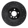 R1 00-06 BMW X5 Rear Left Drilled & Slotted Black Brake Rotor
