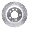 R1 Concepts Brake Rotor Drilled and Slotted Silver Fits Audi Q7